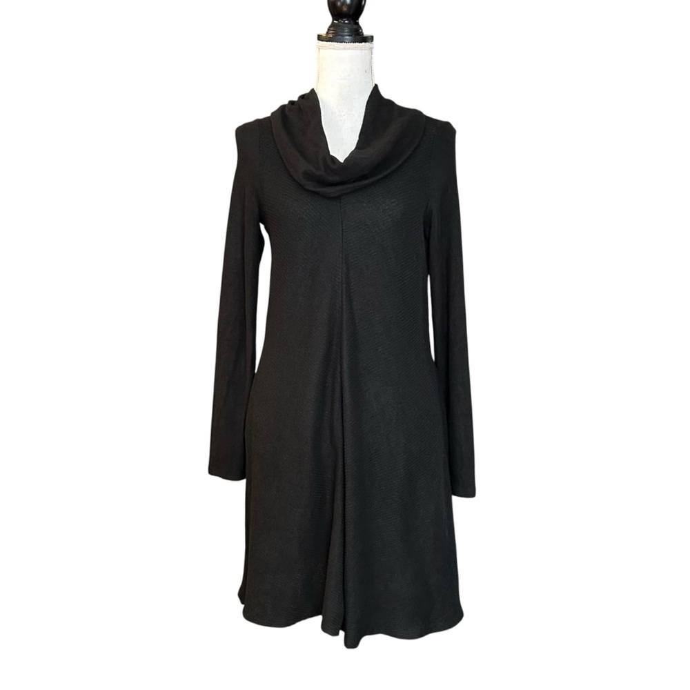 Fortune & Ivy Elisha‎ Cowl Neck Hacci Knit Dress Women’s SZ Small in Black NEW